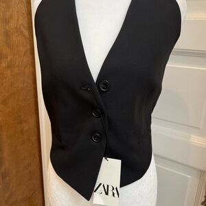 Zara Elegant Black Vest with Buttons